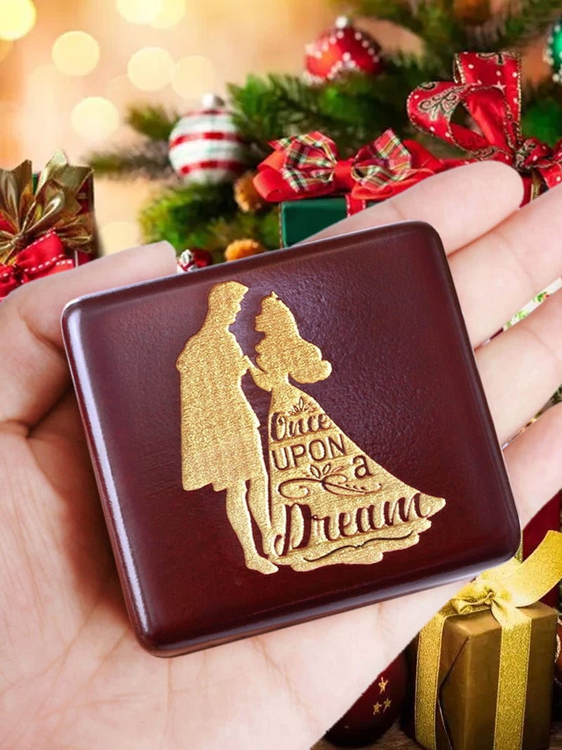 Sinzyo Sleeping Beauty Music Box Vintage Wood Carved Wind Up Musical Box Gift For Christmas,Birthday,Valentine's Day Wine Red - Image 2